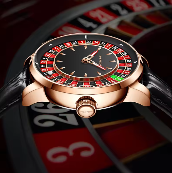 PINDU Roulette Watch With Button Activated Rotating Plain Face