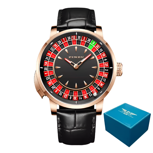 PINDU Roulette Watch With Button Activated Rotating Plain Face