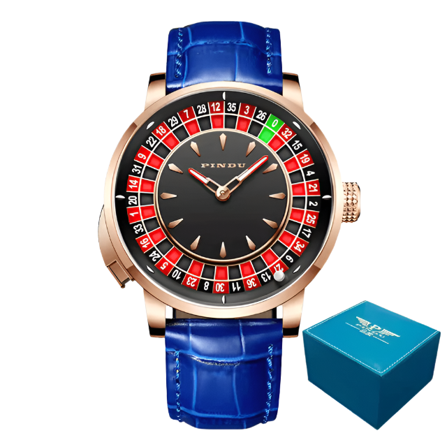 PINDU Roulette Watch With Button Activated Rotating Plain Face