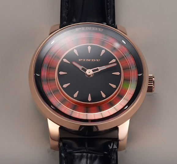 PINDU Roulette Watch With Motion Activated Rotating Plain Face