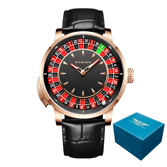 PINDU Roulette Watch With Button Activated Rotating Plain Face