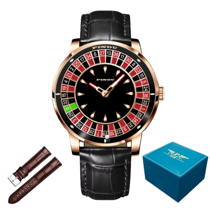 PINDU Roulette Watch With Motion Activated Rotating Plain Face