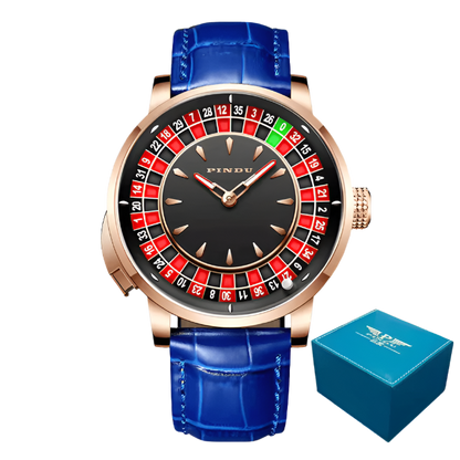 PINDU Roulette Watch With Button Activated Rotating Plain Face