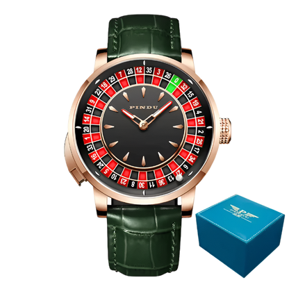 PINDU Roulette Watch With Button Activated Rotating Plain Face