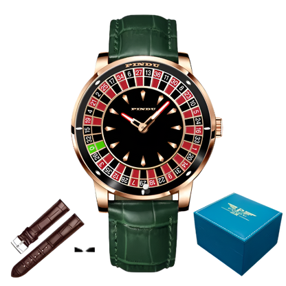 PINDU Roulette Watch With Motion Activated Rotating Plain Face