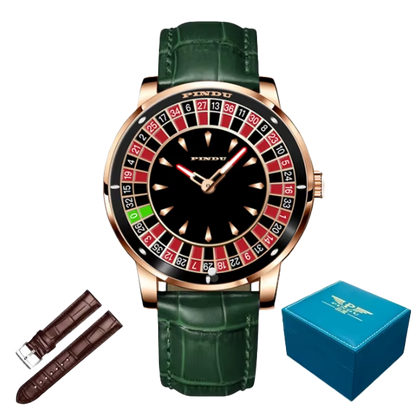 PINDU Roulette Watch With Motion Activated Rotating Plain Face