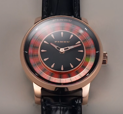 PINDU Roulette Watch With Motion Activated Rotating Plain Face